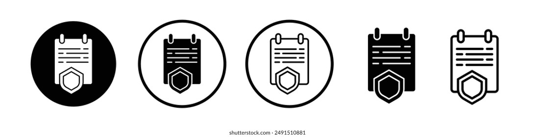 Contract Coverage line icon collection