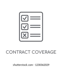 Contract Coverage linear icon. Modern outline Contract Coverage logo concept on white background from Insurance collection. Suitable for use on web apps, mobile apps and print media.