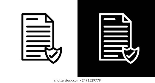 Contract Coverage outlined icon set in black and white colors