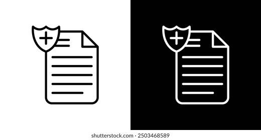 Contract Coverage thin line vector icon set.