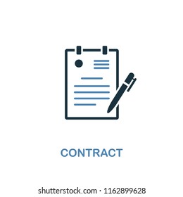 Contract creative icon. Simple illustration. Contract icon from human resources collection. Two colors element for web, apps, software, print.