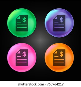 Contract crystal ball design icon in green - blue - pink and orange.