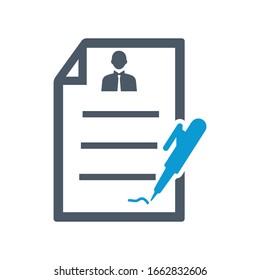 Contract, cv, document, file, resume icon (vector illustration)