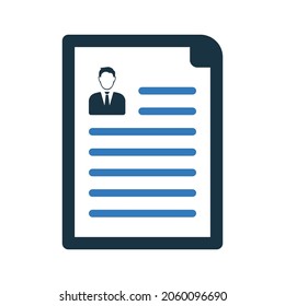 Contract, cv, file, resume icon. Simple editable vector illustration.