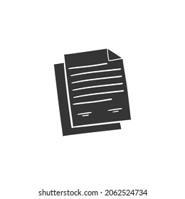 Contract Daper Icon Silhouette Illustration. Official Document Vector Graphic Pictogram Symbol Clip Art. Doodle Sketch Black Sign.