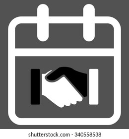 Contract Date vector icon. Style is bicolor flat symbol, black and white colors, rounded angles, gray background.