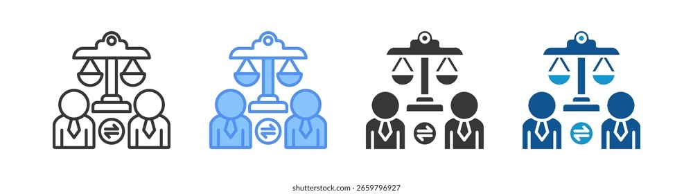 Coleção de conjuntos de Ícones Multiestilo de Contestação de Contrato