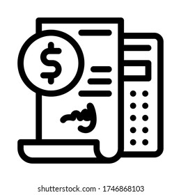 contract document account at pawnshop icon vector. contract document account at pawnshop sign. isolated contour symbol illustration