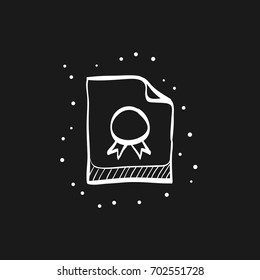 Contract document icon in doodle sketch lines. Agreement arrangement property mortgage loan money