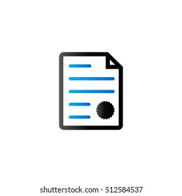 Contract document icon in duo tone color. Agreement arrangement loan