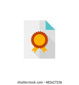 Contract document icon in flat color style. Agreement arrangement property mortgage loan money