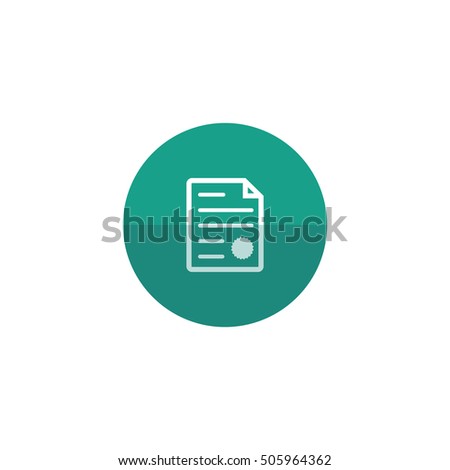 Contract document icon in flat color circle style. Agreement arrangement