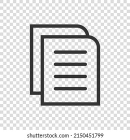 Contract document icon in flat style. Report folder stamp vector illustration on isolated background. Paper sheet sign business concept.