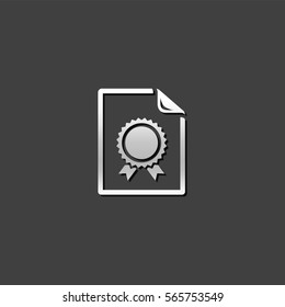 Contract document icon in Metro user interface color style. Agreement arrangement loan 