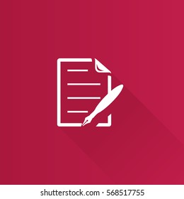 Contract document icon in Metro user interface color style. Agreement arrangement loan