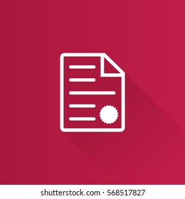 Contract document icon in Metro user interface color style. Agreement arrangement loan