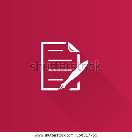 Contract document icon in Metro user interface color style. Agreement arrangement loan