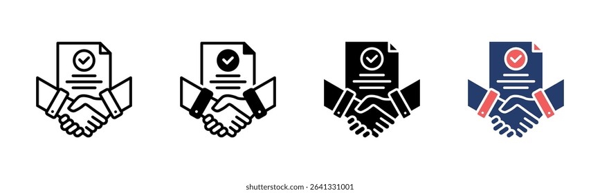 Contract Document icon sheet multiple style collection