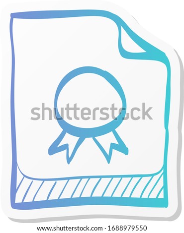 Contract document icon in sticker color style. Agreement arrangement property mortgage loan money