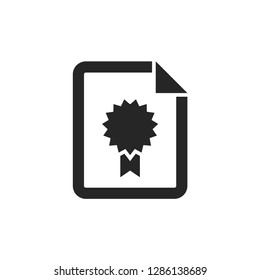 Contract document icon in thick outline style. Black and white monochrome vector illustration.