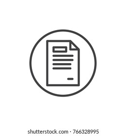 Contract document line icon, outline vector sign, linear style pictogram isolated on white. Form symbol, logo illustration. Editable stroke