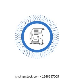 contract, document, paper, sign, agreement, application Line Icon. Vector isolated illustration