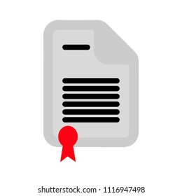 Contract document. signature document icon - web page symbol - office file format