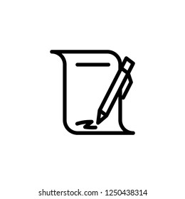 Contract document signing vector icon in line / outline style