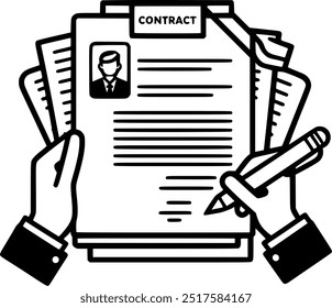 Contract document vector icon. filled flat sign for mobile concept sign, symbol, vector, art