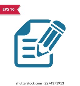 Contract, Document, Writing, Pencil Icon. Professional vector icon, glyph style.