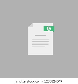 Contract. Dokument with dollar sign