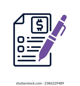 contract dual tone icon. vector icon for your website, mobile, presentation, and logo design.