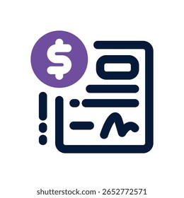 ícone duotônico do contrato. Ícone vetorial moderno e elegante para sites, aplicativos móveis, materiais de marketing e design corporativo. Totalmente dimensionável e pronto para uso.