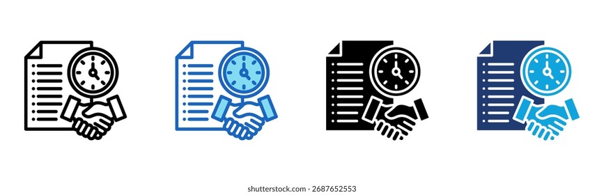 Contract Duration icon Multi Style Vector Illustration