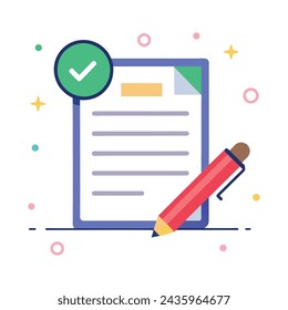 
Ilustración vectorial de línea de campo de contrato sobre fondo blanco