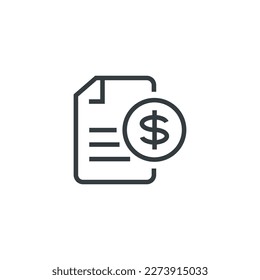 Contract financial bill invoice icon, vector illustration