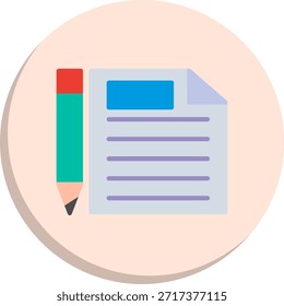 Icono de estilo de círculo plano de contrato