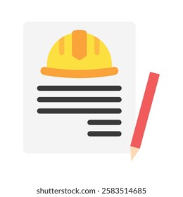 Contract flat color icon, mini, small illustration. use for modern concept, print, UI, UX kit, web and app development. Vector EPS 10, related to industrial, business, finance, investment.