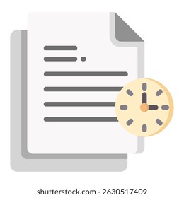 Contract flat color icon. Simple vector icon design in flat color style. Editable vector format