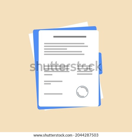 Contract in flat style, business concept, vector illustration