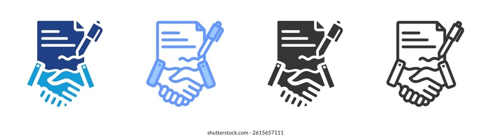 Contract Formation icon set multiple style collection