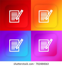Contract four color gradient app icon set