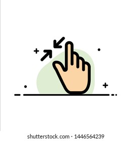 Contract, Gestures, Interface, Pinch, Touch  Business Flat Line Filled Icon Vector Banner Template