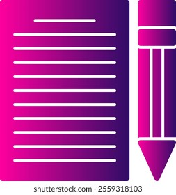 Contract Glyph Gradient Vector Icon Design