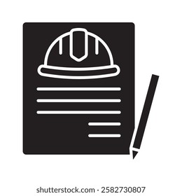 Contract glyph icon. use for modern concept, print, UI, UX kit, web and app development. Vector EPS 10, related to industrial, business, finance, investment.