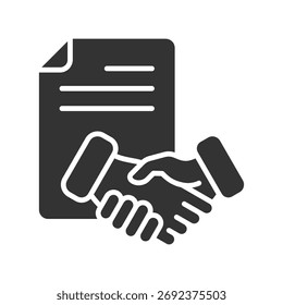 Ilustración vectorial de icono de glifo de contrato