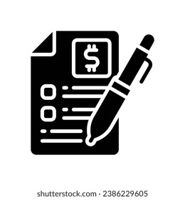 contract glyph icon. vector icon for your website, mobile, presentation, and logo design.