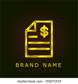 Contract golden metallic logo