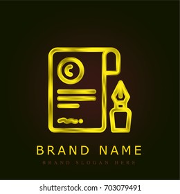 Contract golden metallic logo