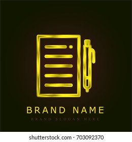 Contract golden metallic logo